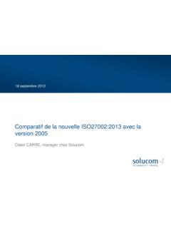 Comparatif de la nouvelle ISO27002:2013 avec la …