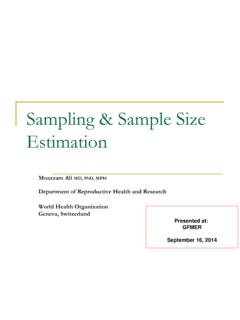 Sampling and sample size estimation