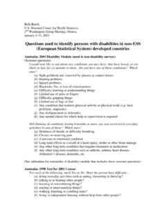 Questions used to identify persons with disabilities in ...