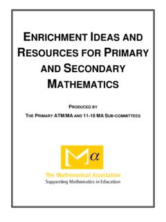 ENRICHMENT IDEAS AND - m-a.org.uk