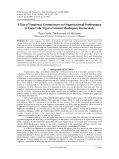 Effect of Employee Commitment on Organizational ...