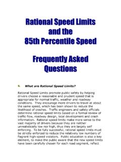 Rational Speed Limits and the 85th Percentile Speed ...