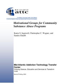 Motivational Groups for Community Substance Abuse …