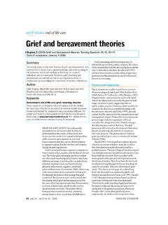 Grief and bereavement theories - Hospice Whispers