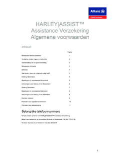 HARLEY|ASSIST™ Assistance Verzekering Algemene …