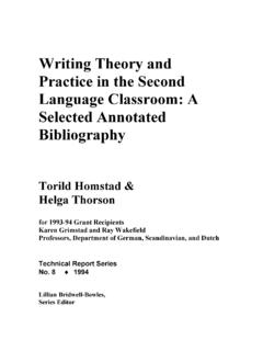 Writing Theory and Practice in the Second Language ...