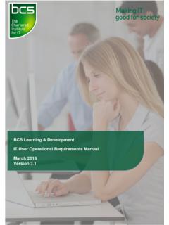 BCS Learning &amp; Development IT User Operational ...