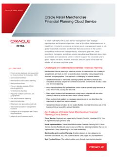 Oracle Retail Merchandise Financial Planning Cloud Service ...