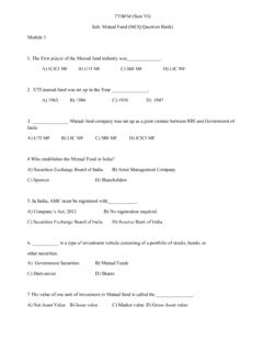 Sub: Mutual Fund (MCQ Question Bank) Module 1 A ... - RSET