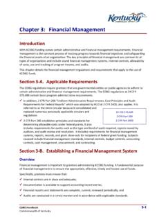 Chapter 3: Financial Management - Kentucky