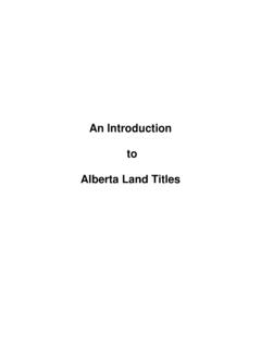 An Introduction to Alberta Land Titles
