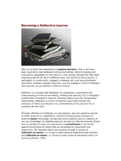 Becoming a Reflective Learner - Thompson Rivers University
