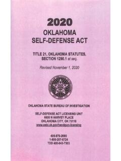 OKLAHOMA SELF-DEFENSE ACT - Oklahoma State Bureau of ...