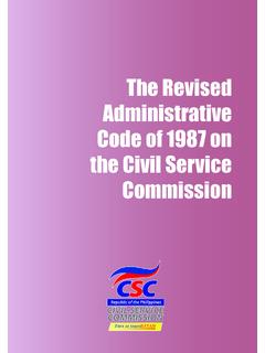 The Revised Administrative Code of 1987 on the Civil ...