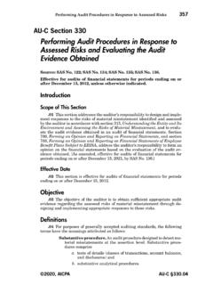 Performing Audit Procedures in Response to Assessed Risks ...