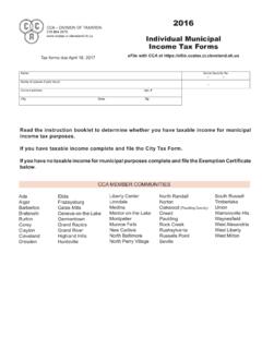 2016 Individual Municipal Income Tax Forms - CCA