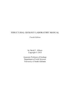 STRUCTURAL GEOLOGY LABORATORY MANUAL