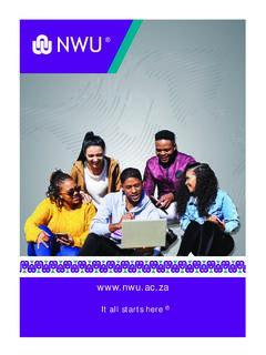 www.nwu.ac - North-West University