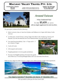 AroundTaiwan - Macleay Valley Travel