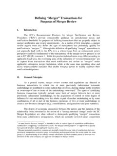 Defining “Merger” Transactions for Purposes of …