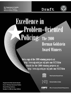 Excellence in Problem-Oriented Policing: The 2000 Herman ...