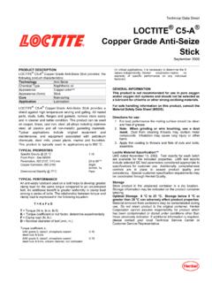 Technical Data Sheet LOCTITE C5-A Copper Grade Anti-Seize ...