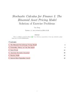 Stochastic Calculus for Finance I: The Binomial Asset ...
