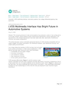 LVDS Multimedia Interface Has Bright Future in Automotive ...