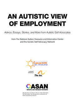AN AUTISTIC VIEW OF EMPLOYMENT - The Arc’s Autism …