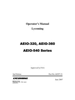 AEIO-320, AEIO-360 AEIO-540 Series - Lycoming