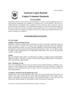 Umpire Evaluation Standards - American Legion