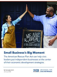 Small Business’s Big Moment - ilsr.org