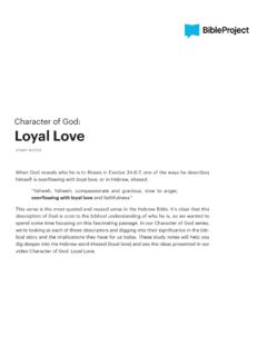 Character of God: Loyal Love