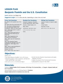 Benjamin Franklin and the U.s. Constitution