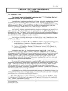 CHAPTER 7: TRANSFER OF OWNERSHIP 7 CFR 3560