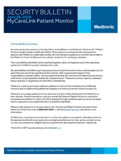 Security Bulletin MyCareLink Patient Monitor - medtronic.com
