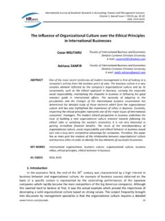 The Influence of Organizational Culture over the Ethical ...