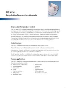 36T Series Snap-Action Temperature Controls