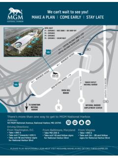 Learn where to park when visiting ... - MGM National Harbor