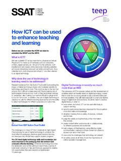 How ICT can be used to enhance teaching and learning