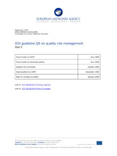ICH guideline Q9 on quality risk management