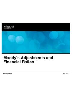 Moody’s Adjustments and Financial Ratios