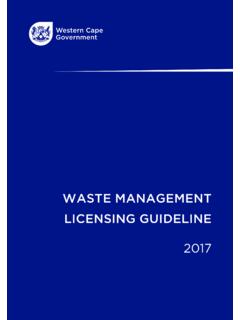Waste ManageMent Licensing guideLine - Western Cape