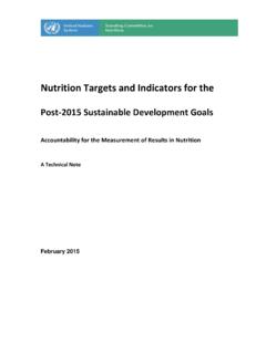 Nutrition Targets and Indicators for the - UNSCN