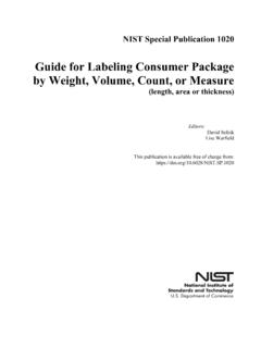 Guide for Labeling Consumer Package by Weight, Volume ...