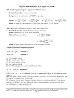 Physics 100A Homework 9 – Chapter 10 (part 1)
