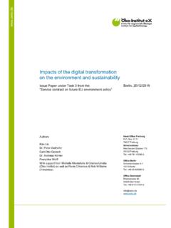 Impacts of the digital transformation on the environment ...
