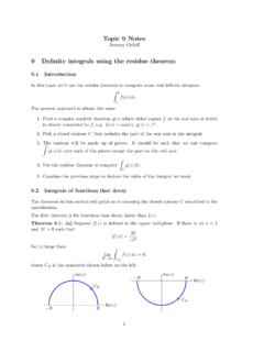 9 De nite integrals using the residue theorem