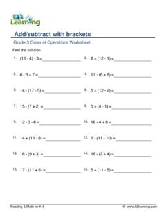 Add/subtract with brackets - K5 Learning