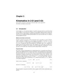 Kinematics in 2-D (and 3-D) - Harvard University